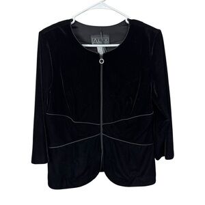 Alex Evenings Black Velvet Jacket Large